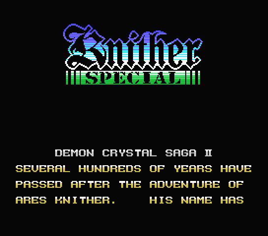 Knither Special title screen for MSX